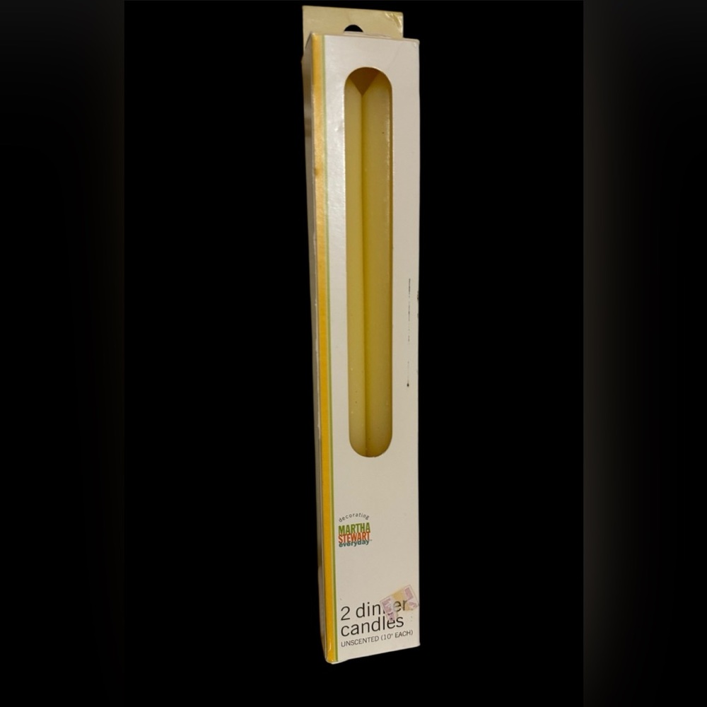 Martha Stewart Set of 2 Cream Color 10" Taper Candles. New in Box